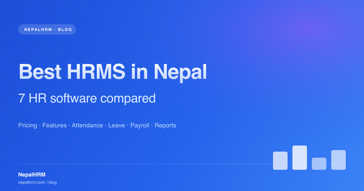 Best HRMS in Nepal - 7 HR software compared. NepalHRM blog cover.