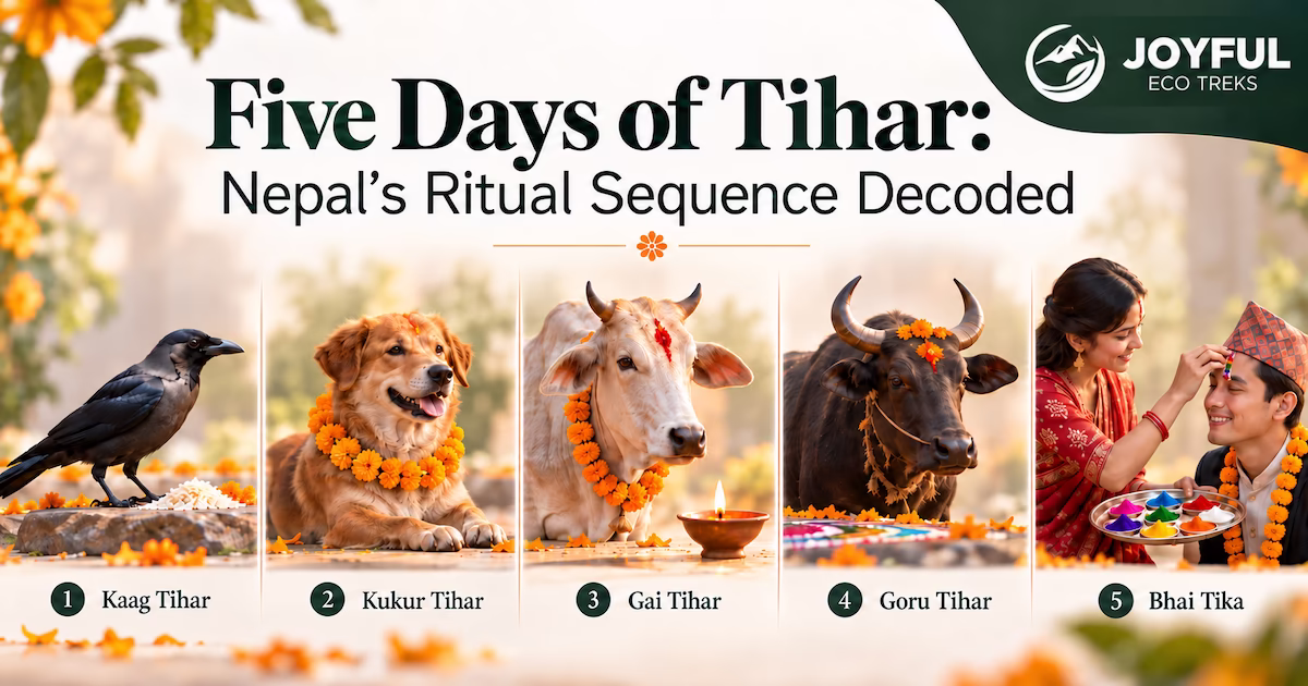 demonstration of 5 days of tihar festivals