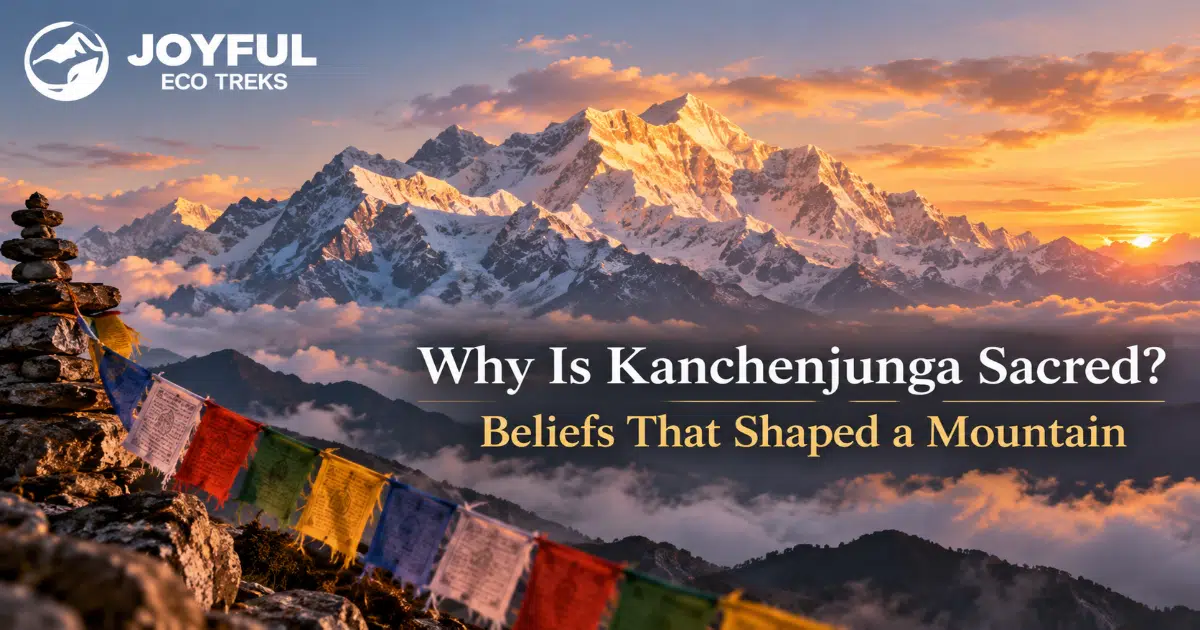 The sacred five summits of Kanchenjunga rise above the Sikkim-Nepal border, honored by four distinct Himalayan traditions